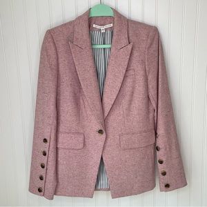 Veronica Beard Steele Dickey Jacket Heathered Pink Size 4 Wool Blend